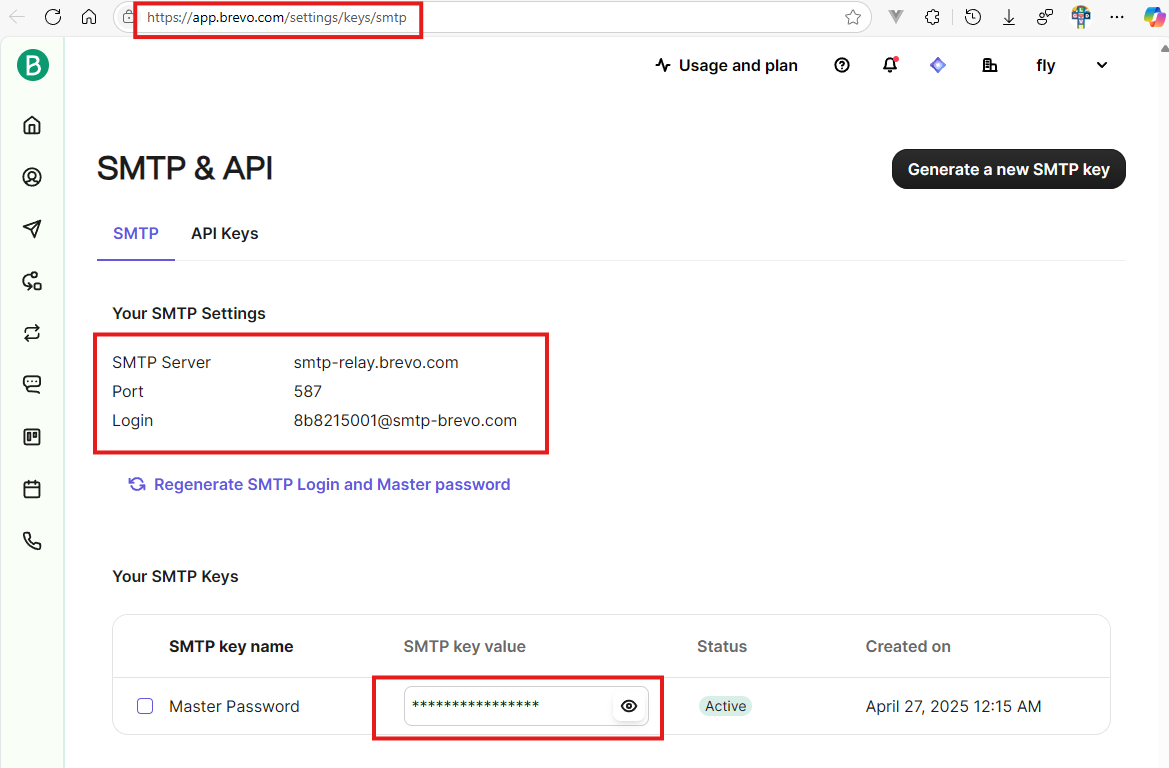 SMTP Keys